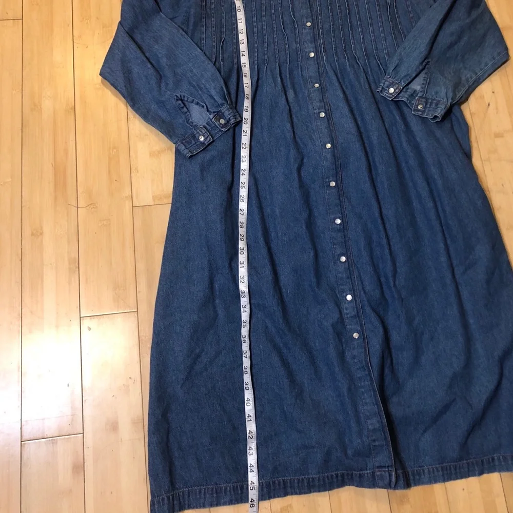 Roaman's Denim Midi Ruffle Front Dress 3X EUC - Host Pick 10/13/25 - Picture 16 of 16